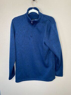 Mack Russo Mens Blue Quarter-Zip Pullover Sweater M 100% Polyester long sleeve
